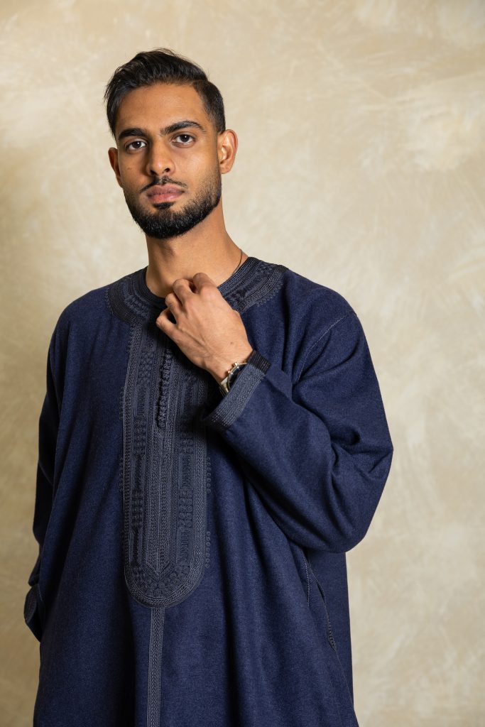 Navy Moroccan kaftan